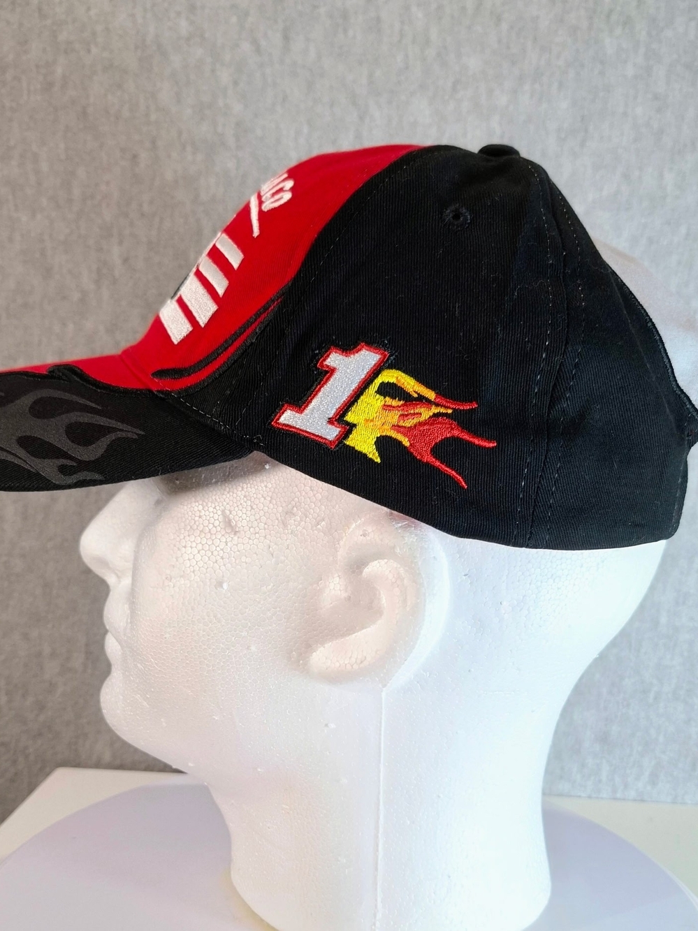 Monaco Red Racing Cap With Flame Accent View 3
